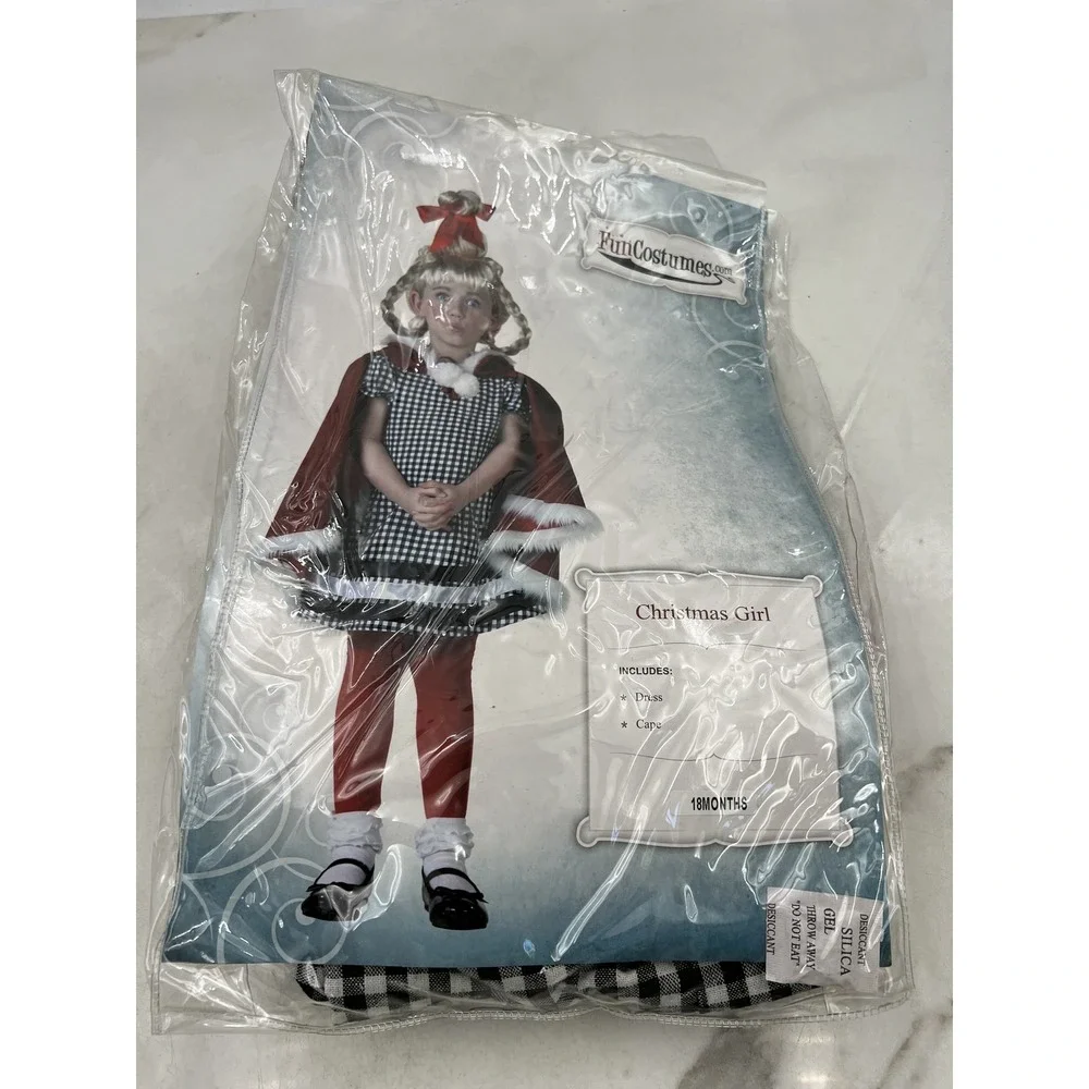 FunCostumes Grinch Cindy Lou Dress Cape Toddler Costume 18 Months Holiday Outfit